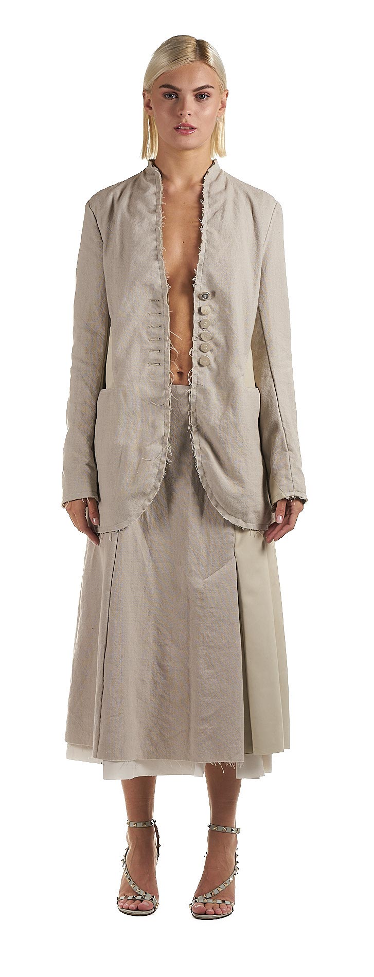 DANIELE BASTA LEATHER AND SILVER JACKET 